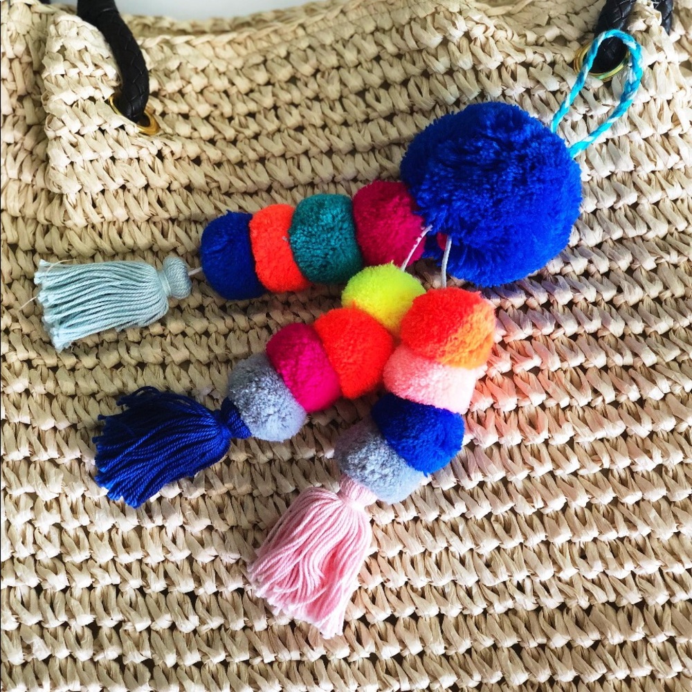 Multicolor Pom Pom and Tassel Decoration